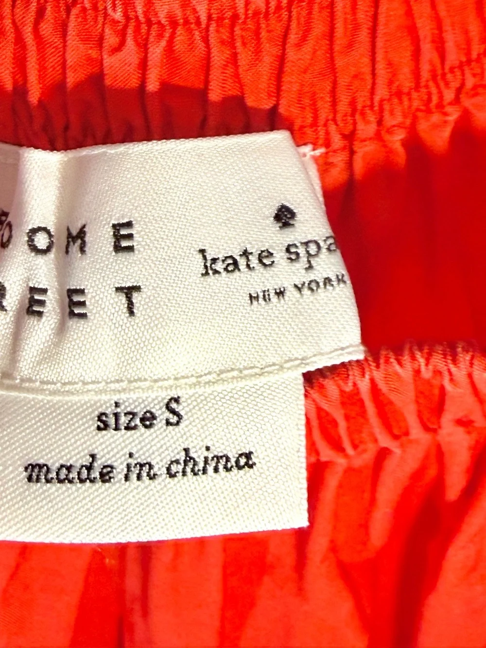 Kate Spade Broome Street Off Shoulder Poplin Top Orange Red Size S